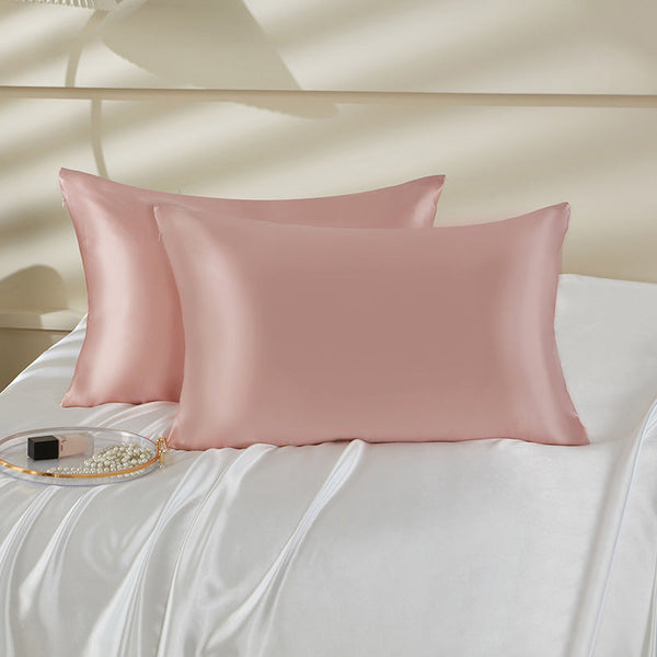 HKM-891091 Silk Pillowcase with Zipper and Envelope Closure Options in Dark Blue, Multiple Sizes Available