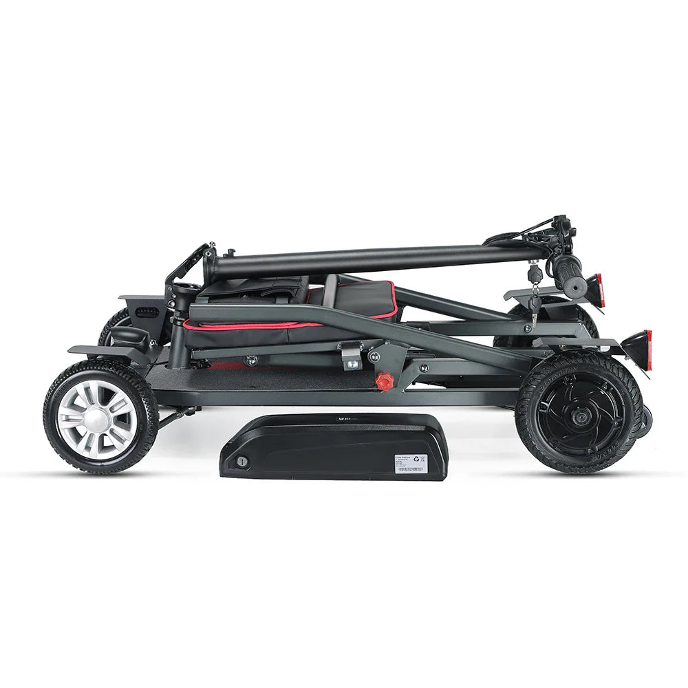 HKM-891155 Ultra Lightweight 4-Wheel Mobility Scooter with Dual Battery and Foldable Design, Max Speed <30km/h, 18KM Range