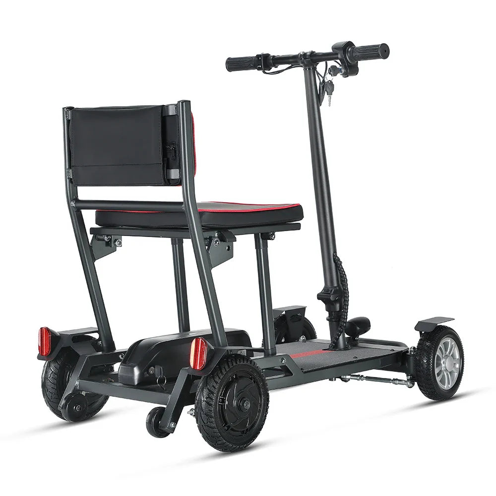 HKM-891155 Ultra Lightweight 4-Wheel Mobility Scooter with Dual Battery and Foldable Design, Max Speed <30km/h, 18KM Range