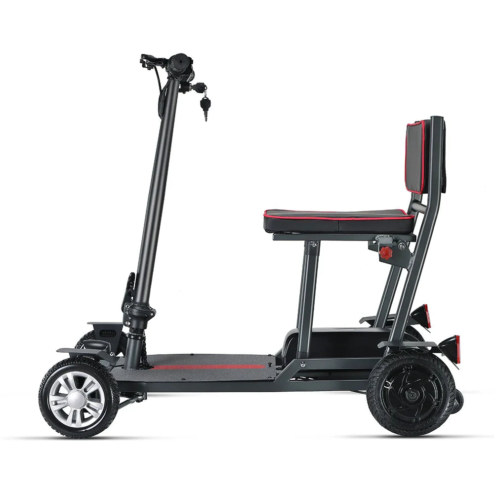 HKM-891155 Ultra Lightweight 4-Wheel Mobility Scooter with Dual Battery and Foldable Design, Max Speed <30km/h, 18KM Range