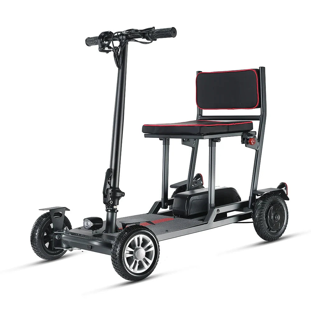 HKM-891155 Ultra Lightweight 4-Wheel Mobility Scooter with Dual Battery and Foldable Design, Max Speed <30km/h, 18KM Range