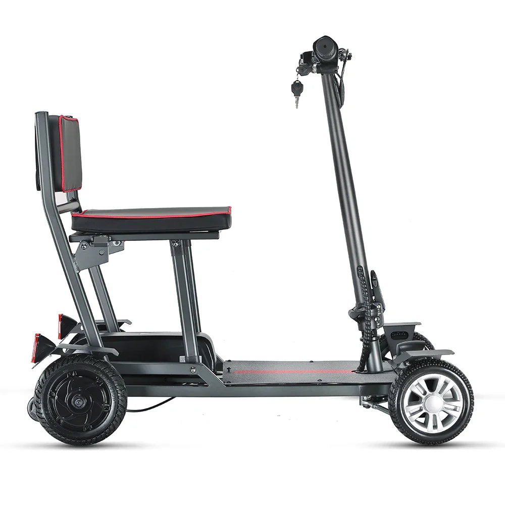 HKM-891155 Ultra Lightweight 4-Wheel Mobility Scooter with Dual Battery and Foldable Design, Max Speed <30km/h, 18KM Range