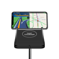 HKM-891155 Wireless Car Charging Pad with Quick Charge Capability - 5W/7.5W/10W Output, Compact Design, Black