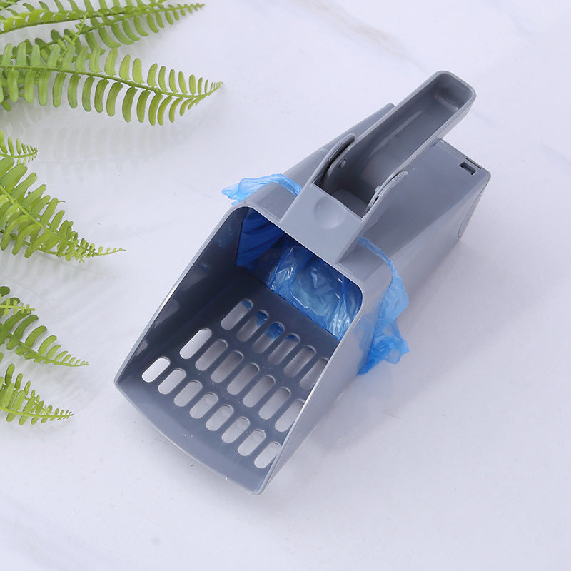 HKM-8911933 Cat Litter Shovel with Trash Can - Durable ABS Material, Easy Cleanup, Efficient Litter Filtering