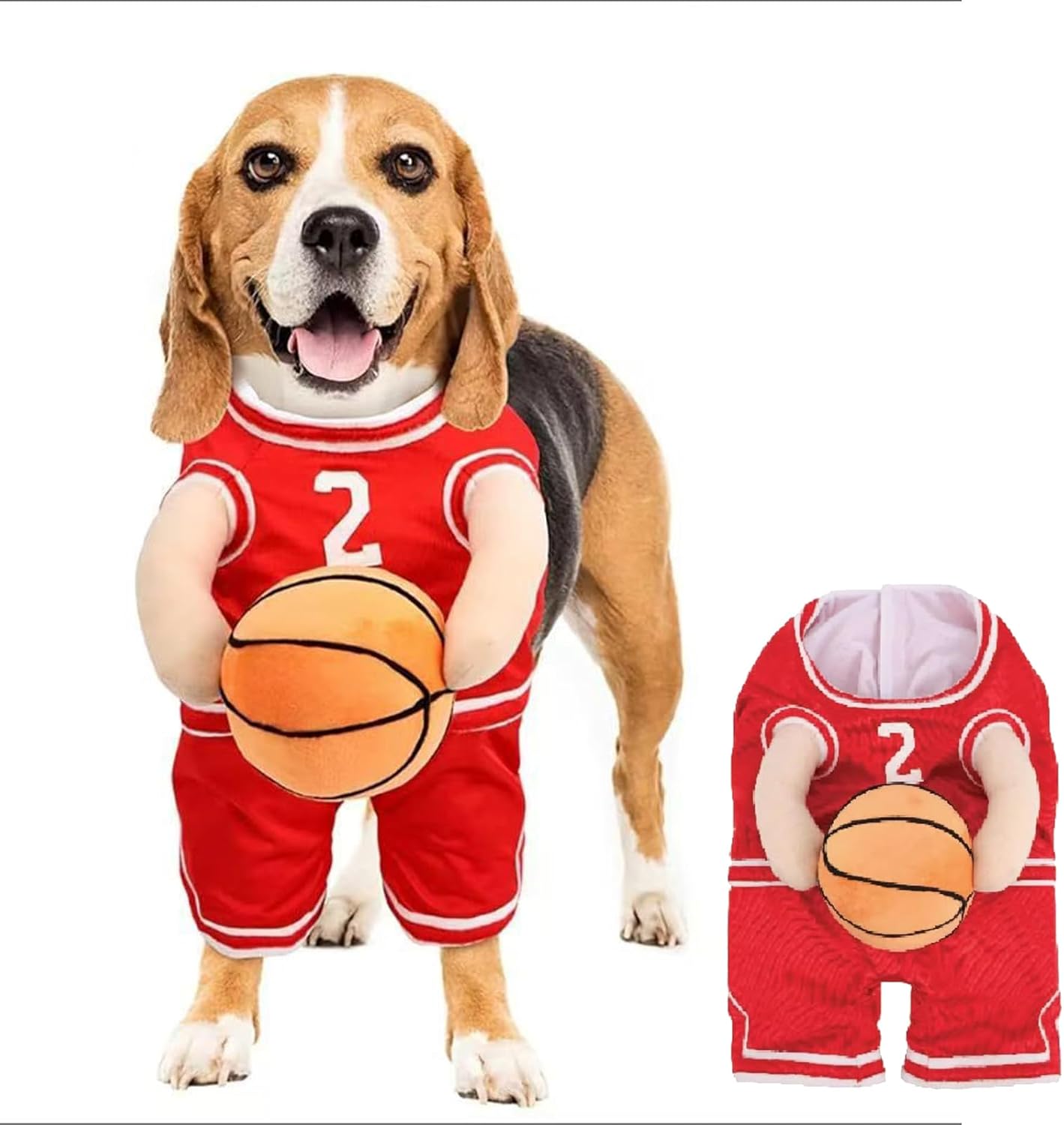 HKM-8912317 Dog Basketball Player Costume for Small to Medium Dogs ¨C Funny Sports Outfit for Halloween and Parties