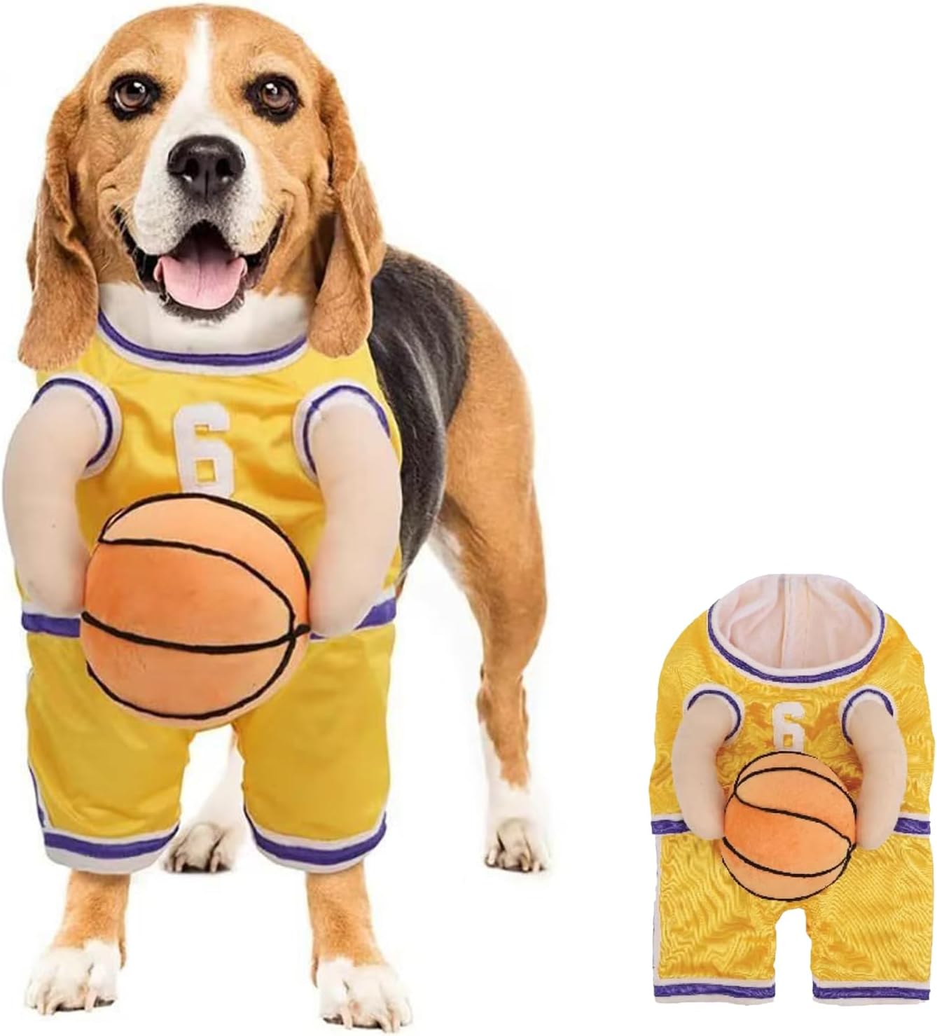 HKM-8912317 Dog Basketball Player Costume for Small to Medium Dogs ¨C Funny Sports Outfit for Halloween and Parties