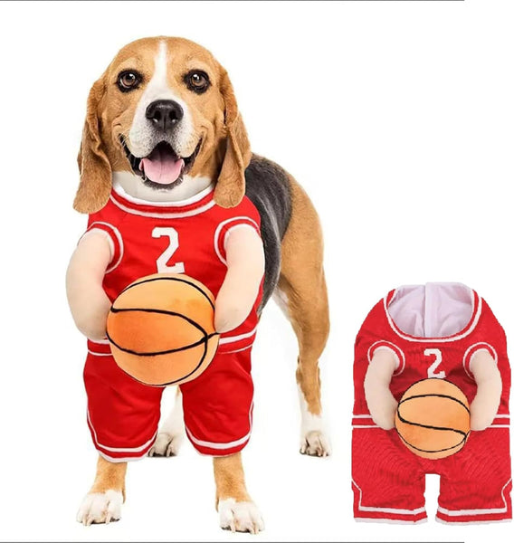 HKM-8912317 Dog Basketball Player Costume for Small to Medium Dogs ¨C Funny Sports Outfit for Halloween and Parties