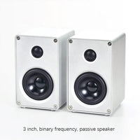 HKM-891283 2.0 Channel HiFi Passive Stereo Speakers with 3 Inch Aluminium Drivers for Desktop Audio