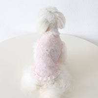 HKM-8913725 Lace Yarn Pet Vest for Dogs and Cats - Anti-Lint, Available in Pink, Apricot, and White, Sizes XS-XL