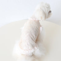 HKM-8913725 Lace Yarn Pet Vest for Dogs and Cats - Anti-Lint, Available in Pink, Apricot, and White, Sizes XS-XL