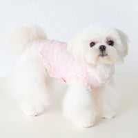 HKM-8913725 Lace Yarn Pet Vest for Dogs and Cats - Anti-Lint, Available in Pink, Apricot, and White, Sizes XS-XL