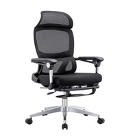 HKM-891539 Ergonomic Mesh Office Chair with Foot Rest and Massage Function, Swivelling Design for Comfort