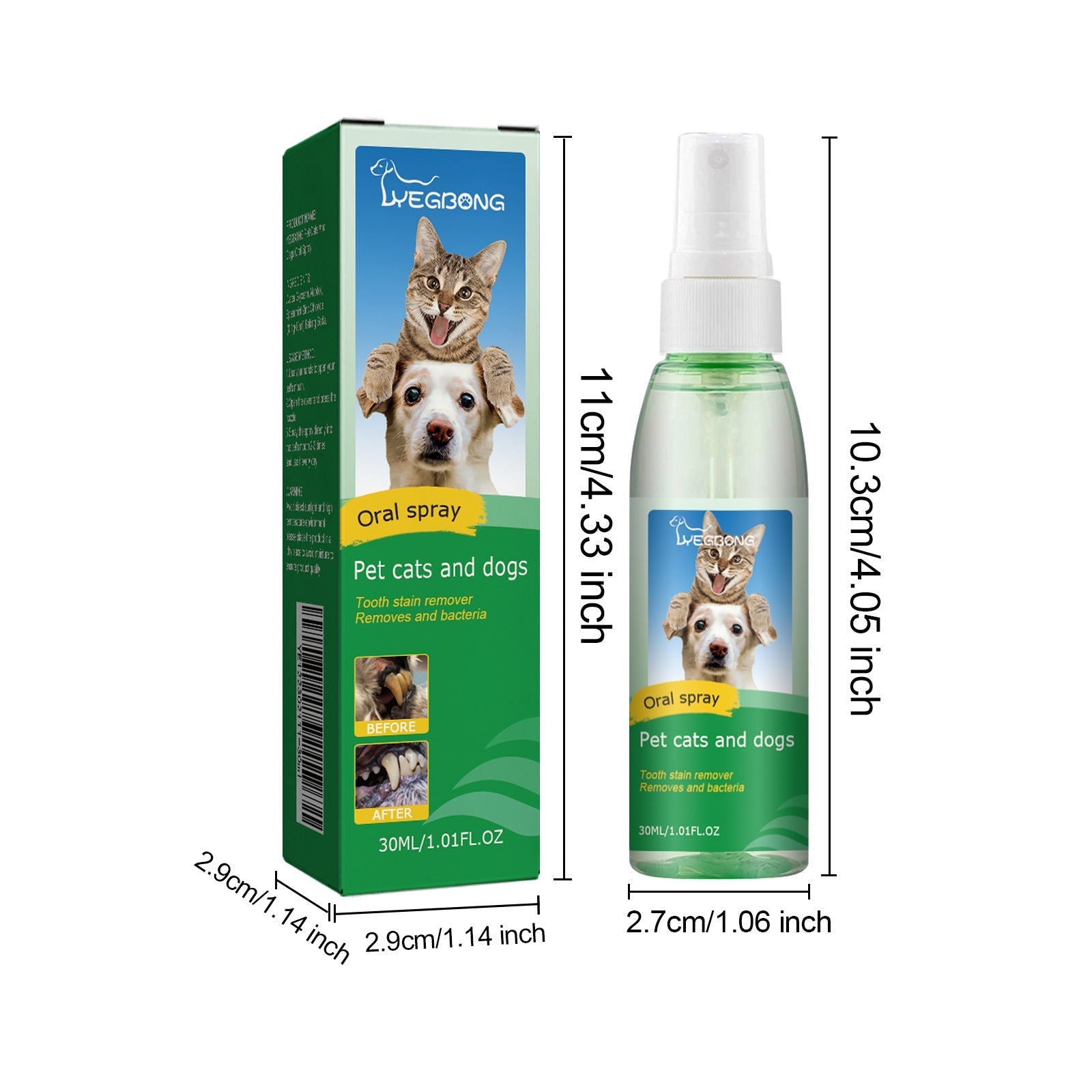 HKM-8915773 Pet Teeth Deodorant Spray for Halitosis Removal and Oral Cleaning - 30ml