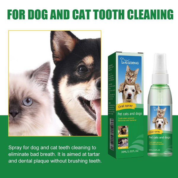 HKM-8915773 Pet Teeth Deodorant Spray for Halitosis Removal and Oral Cleaning - 30ml
