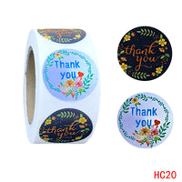 HKM-891603 Round Thank You Flower Stickers for Product Packaging and Decoration