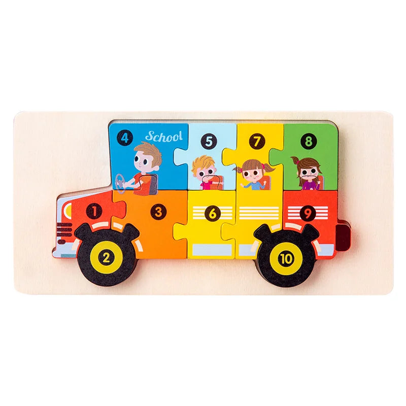 HKM-891731 Montessori Educational Wooden 3D Puzzle Game for Kids – Eco-Friendly and Non-Toxic Jigsaw Learning Toy