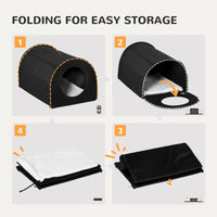 HKM-8917565 Heated Cat House - Portable Waterproof Shelter for Indoor & Outdoor Use, Insulated Warmth for Winter