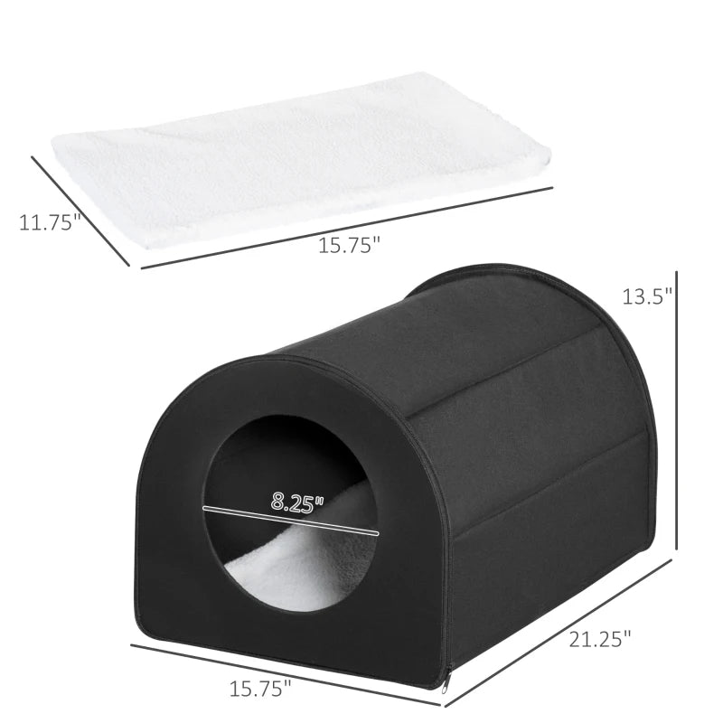 HKM-8917565 Heated Cat House - Portable Waterproof Shelter for Indoor & Outdoor Use, Insulated Warmth for Winter