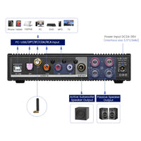 HKM-891795 150W Dual-Channel Bluetooth HiFi Amplifier with USB DAC and OLED Display for 2.1 Home Theatre System