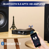 HKM-891795 150W Dual-Channel Bluetooth HiFi Amplifier with USB DAC and OLED Display for 2.1 Home Theatre System