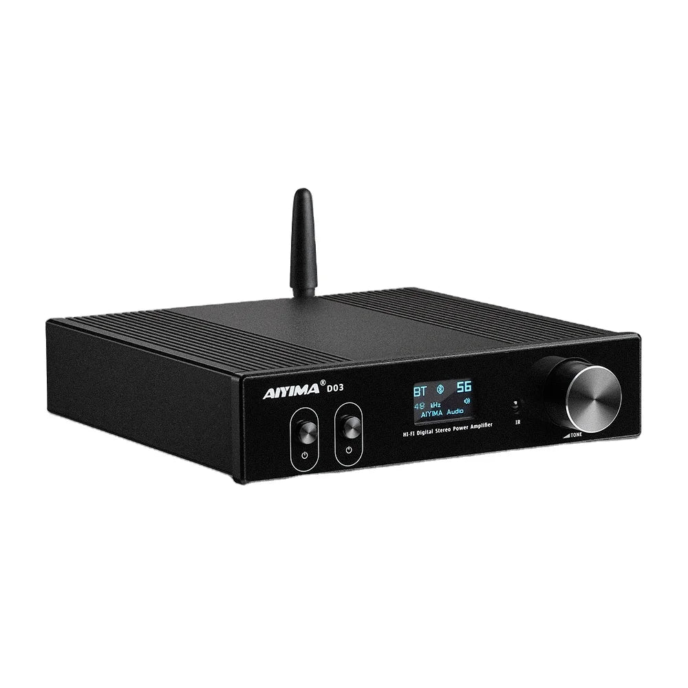 HKM-891795 150W Dual-Channel Bluetooth HiFi Amplifier with USB DAC and OLED Display for 2.1 Home Theatre System