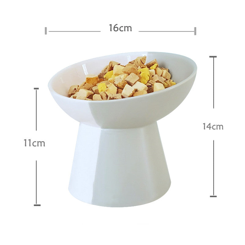 HKM-8919869 Ceramic Slant Mouth Dog and Cat Food Bowl Set in Color Block Design, Available in Multiple Colors