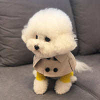 HKM-8920253 Beige Monochrome Cloth Dog Collar in Khaki ¨C Classic British Style for All Breeds