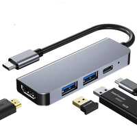 HKM-892115 Compact Type-C Docking Station with 4K HDMI, PD Fast Charging, and USB Hub Functionality
