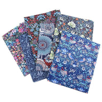 HKM-892115 Deep Blue Series Botanical Print 100% Cotton Twill Fabric - Bird Forest Design