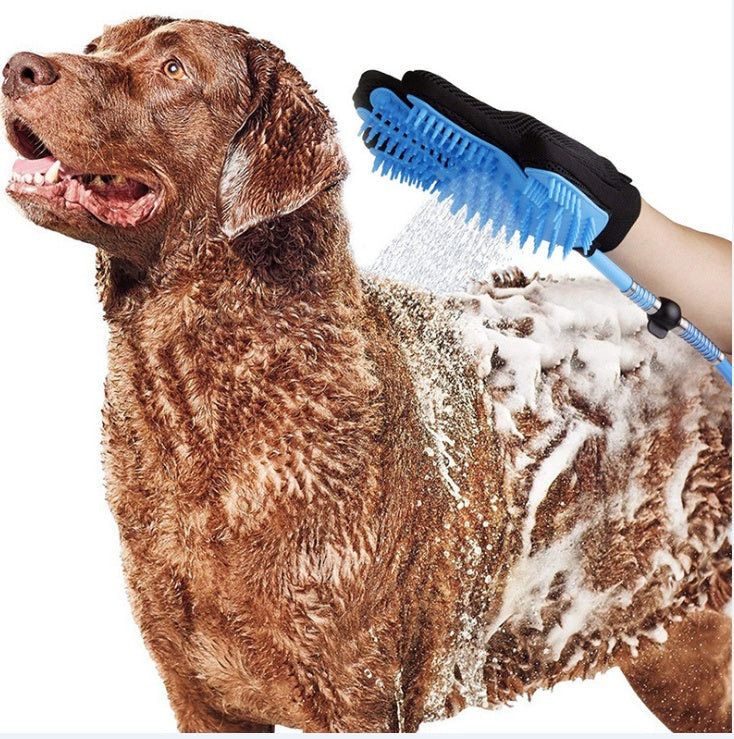 HKM-8921533 Handheld Pet Shower Head with Massage Gloves for Dogs, Cats, and Horses