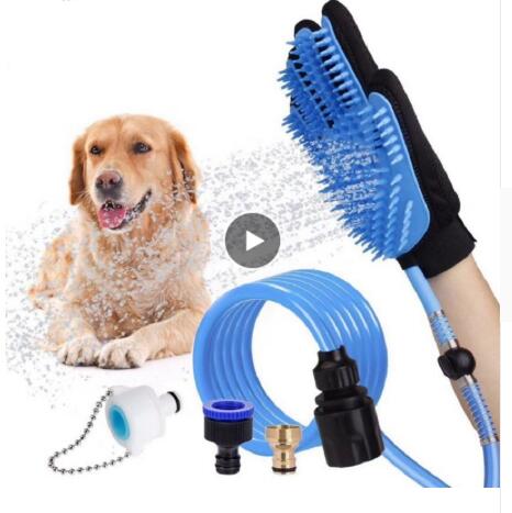 HKM-8921533 Handheld Pet Shower Head with Massage Gloves for Dogs, Cats, and Horses