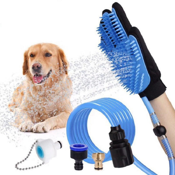 HKM-8921533 Handheld Pet Shower Head with Massage Gloves for Dogs, Cats, and Horses