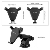 HKM-892307 Gravity Car Wireless Charger for iPhone X and Compatible Devices, Fast Charging 10W & 7.5W