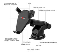 HKM-892307 Gravity Car Wireless Charger for iPhone X and Compatible Devices, Fast Charging 10W & 7.5W