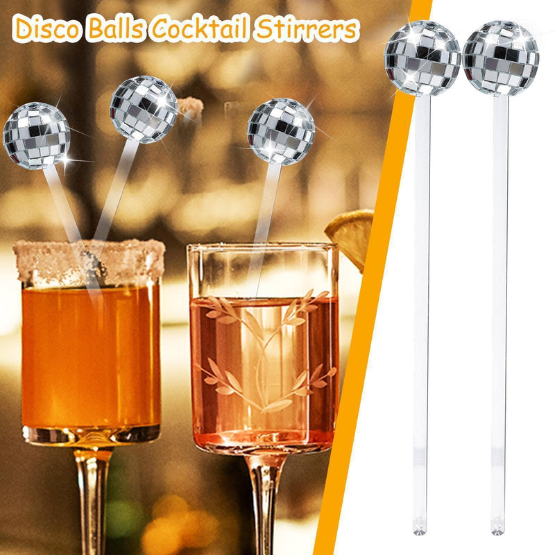HKM-892563 Disco Cocktail Muddler Set - 12 Silver Plastic Stirring Sticks for Festivals and Celebrations