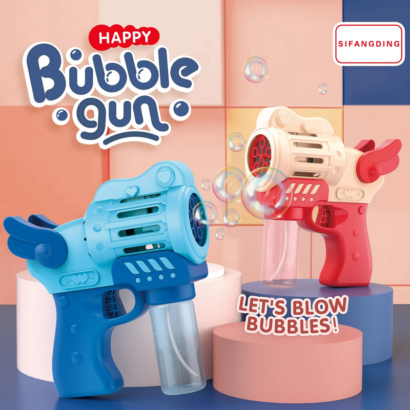 HKM-892691 Electric Automatic Bubble Machine with Color Light for Kids Outdoor Fun