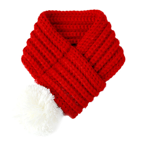 HKM-8927037 Cozy Fleece Scarf for Small and Medium Pets in Green and Red Ball Colors
