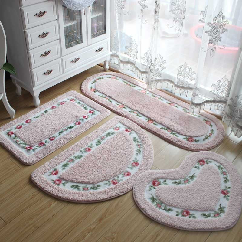 HKM-892819 Bathroom Door Mat - Soft Polyester Fiber Household Mat for Comfort and Cleanliness