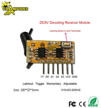 HKM-892947 Superheterodyne RF Wireless Receiver Module with Decoder AG-RXB12-X for Security Systems and Garage Doors