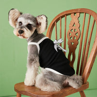 HKM-8929981 Lightweight Breathable Dog Vest Camisole in Black and White, Sizes XS to 2XL