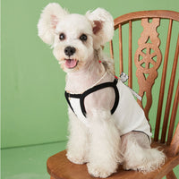 HKM-8929981 Lightweight Breathable Dog Vest Camisole in Black and White, Sizes XS to 2XL
