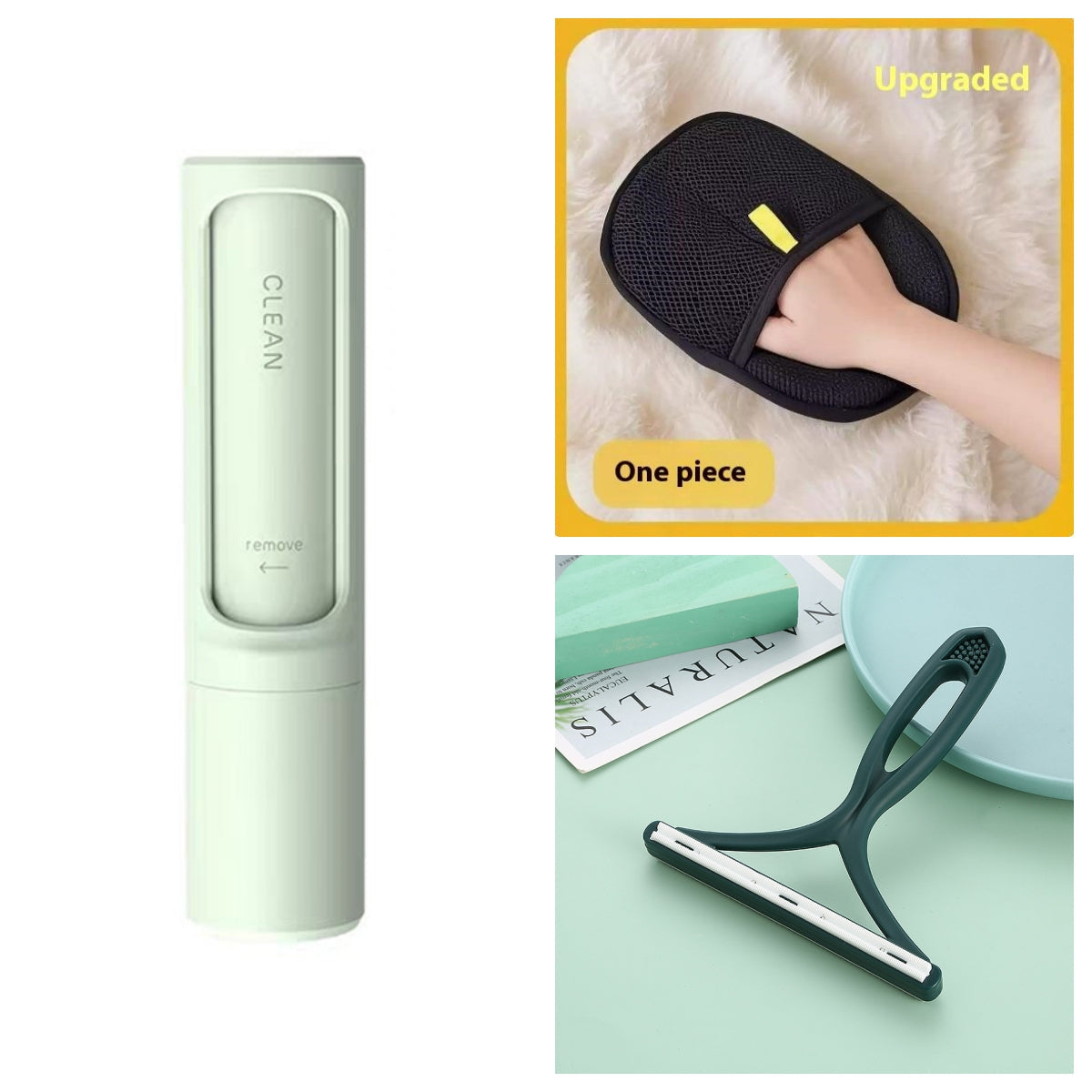 HKM-8931005 Reusable Pet Hair Remover Brush - Portable Self-Cleaning Lint Roller for Effective Fur and Dust Removal