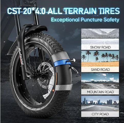 HKM-893139 Eahora Juliet 2 Electric Fat Tire City Bike 250W 52V 60Ah Long Range Hybrid with 7-Speed Gears