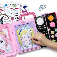 HKM-893267 Pretend Play Makeup Set for Girls - Non-Toxic Cosmetic Toys with Drawing Board and Storage Box