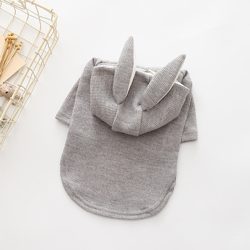 HKM-8933181 Knitted Sweater with Rabbit Ears for Small Dogs - Wool Material