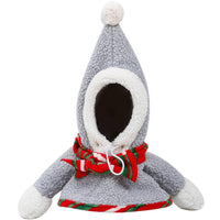 HKM-893331 Cozy Gray Polyester Pet Headwear for Winter Fun