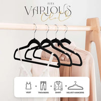 HKM-893331 Velvet Non-Slip Space-Saving Hangers for Clothing and Kitchen Organization