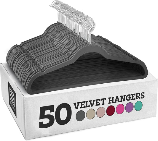 HKM-893331 Velvet Non-Slip Space-Saving Hangers for Clothing and Kitchen Organization
