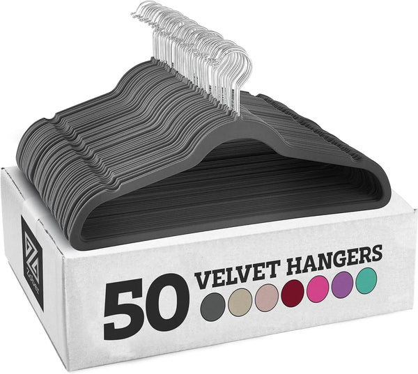 HKM-893331 Velvet Non-Slip Space-Saving Hangers for Clothing and Kitchen Organization