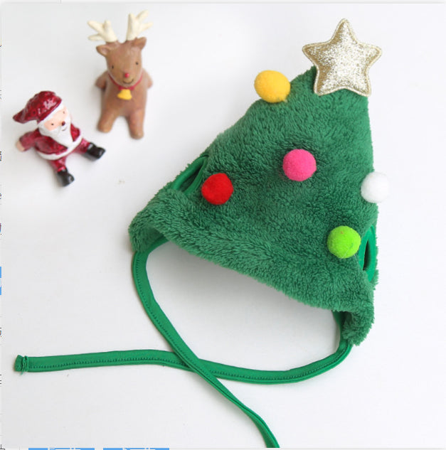 HKM-8933565 Pet Autumn and Winter Cartoon Clothes and Accessories - Saliva Towel and Hat Set